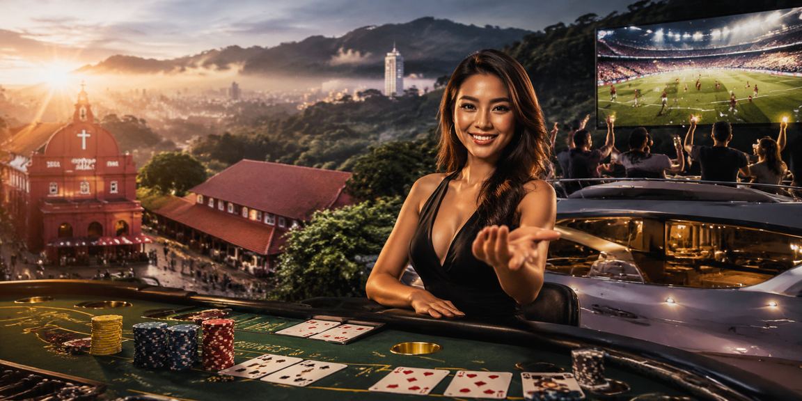 Meja baccarat bergaya Melayu di Melaka menggambarkan suasana kasino langsung 821
