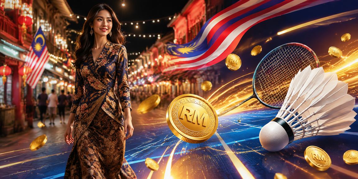 Pengguna membuat deposit dengan motif batik Melaka sebagai latar ganjaran bonus selamat datang 821